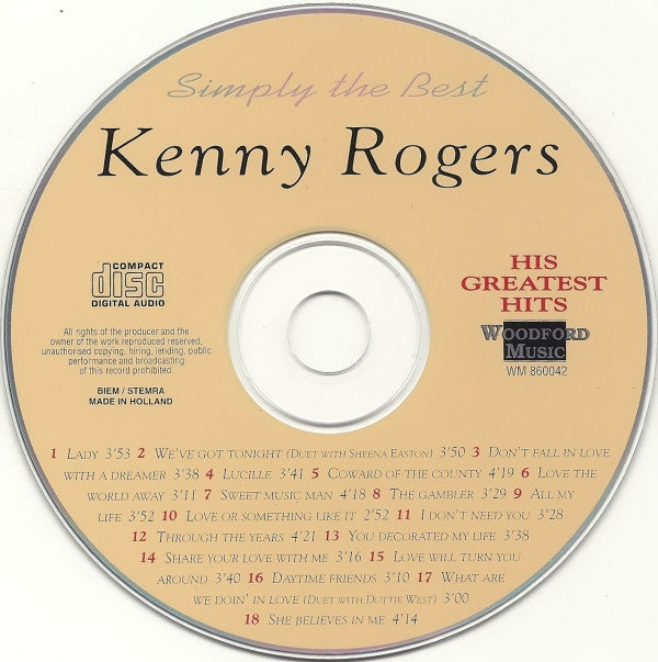 Kenny Rogers : His Greatest Hits (CD, Comp)