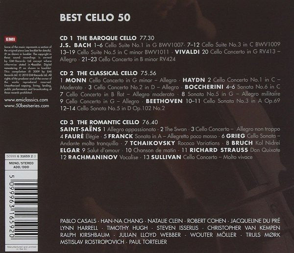 Various : Best Cello 50 (3xCD, Comp, Mono)