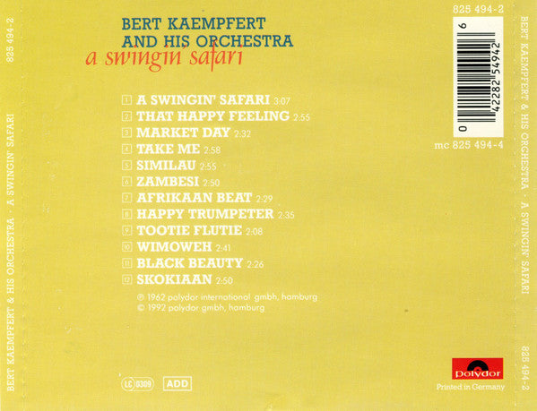Bert Kaempfert & His Orchestra : A Swingin' Safari (CD, Album, RE)