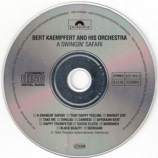 Bert Kaempfert & His Orchestra : A Swingin' Safari (CD, Album, RE)