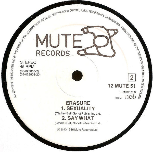 Erasure : Sometimes (12", Single)