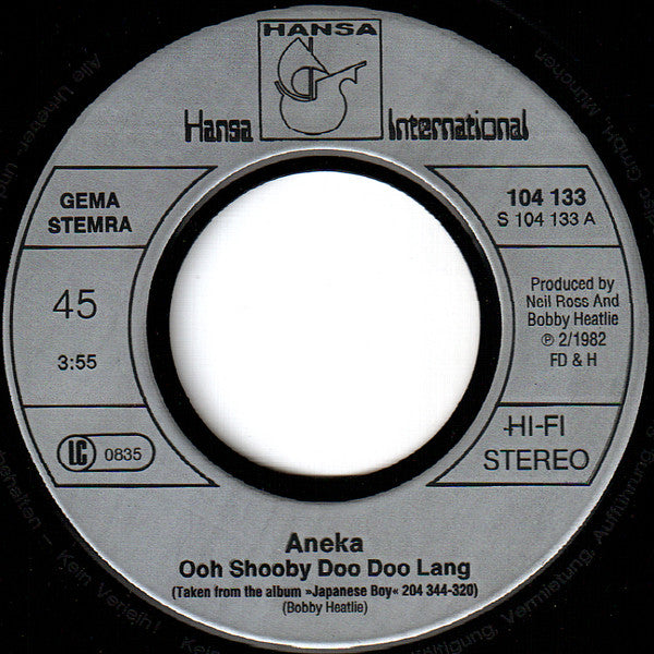 Aneka : Ooh Shooby Doo Doo Lang (7", Single)