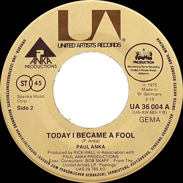 Paul Anka With Odia Coates : (I Believe) There's Nothing Stronger Than Our Love (7", Single)