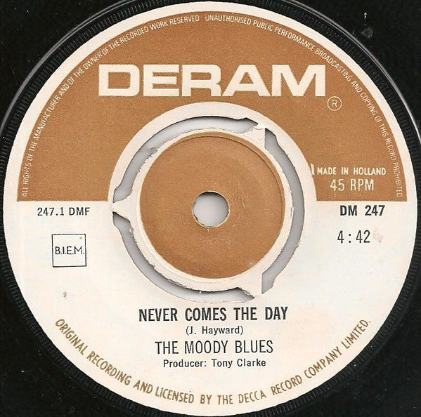 The Moody Blues : Never Comes The Day (7", Single)