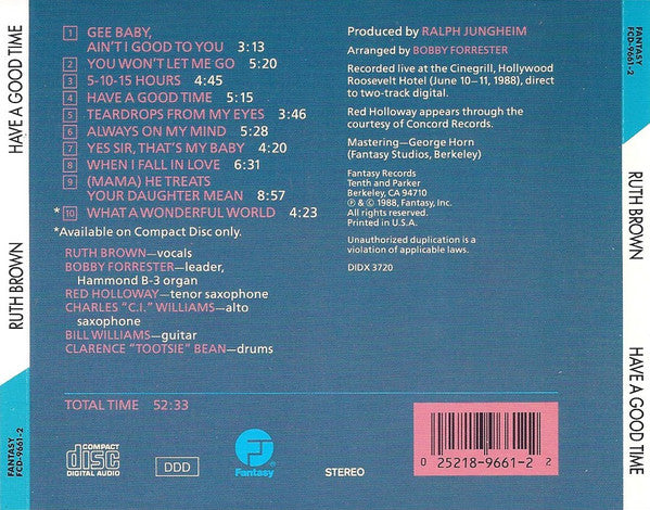 Ruth Brown : Have A Good Time (CD, Album)