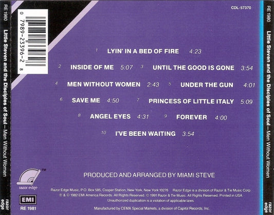 Little Steven And The Disciples Of Soul : Men Without Women (CD, Album, RE)