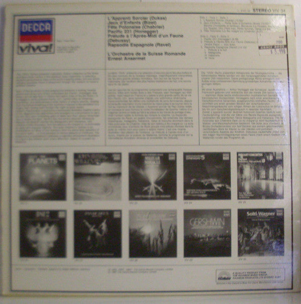L'Orchestre De La Suisse Romande / Ernest Ansermet : L'Apprenti Sorcier (LP, Comp)