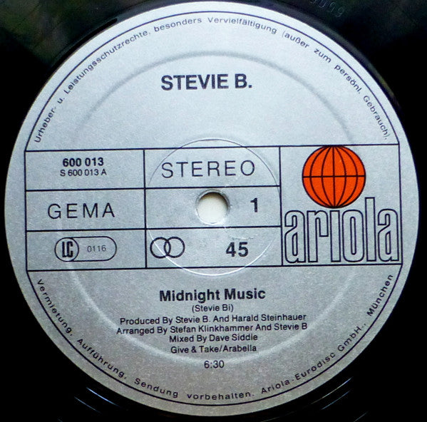 Stevie B. : Midnight Music (Part 1 & 2) (12", Single)
