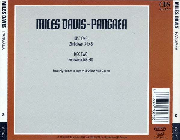 Miles Davis : Pangaea (2xCD, Album, RE, RM)