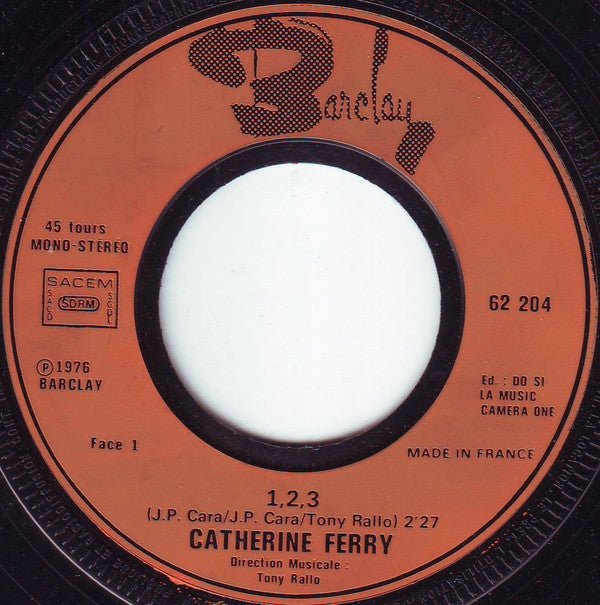 Catherine Ferry : 1, 2, 3 (7", Single, Ora)