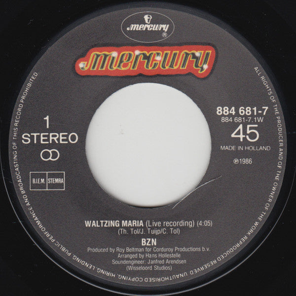 BZN : Waltzing Maria (Live Recording) (7", Single)