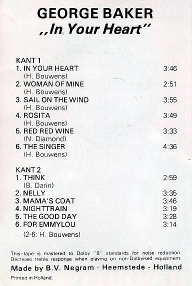 George Baker : In Your Heart (Cass, Album)