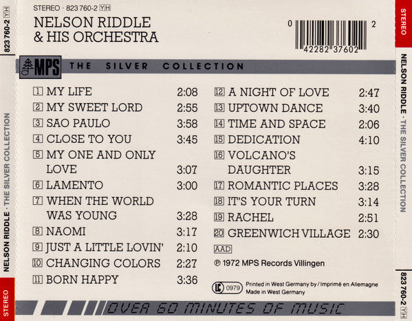 Nelson Riddle And His Orchestra : The Silver Collection (CD, Comp, RE)