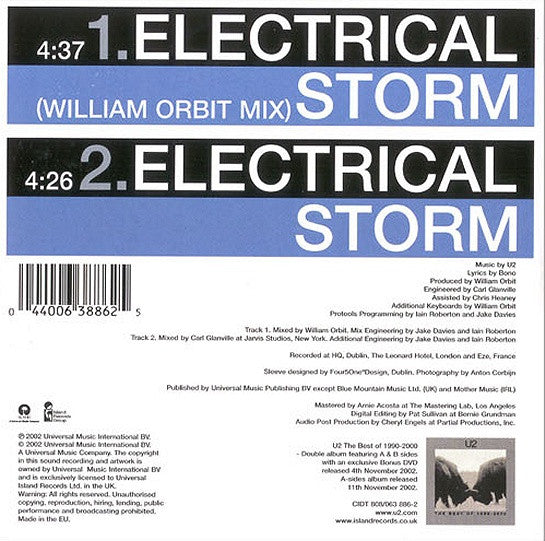 U2 : Electrical Storm (CD, Single, Car)