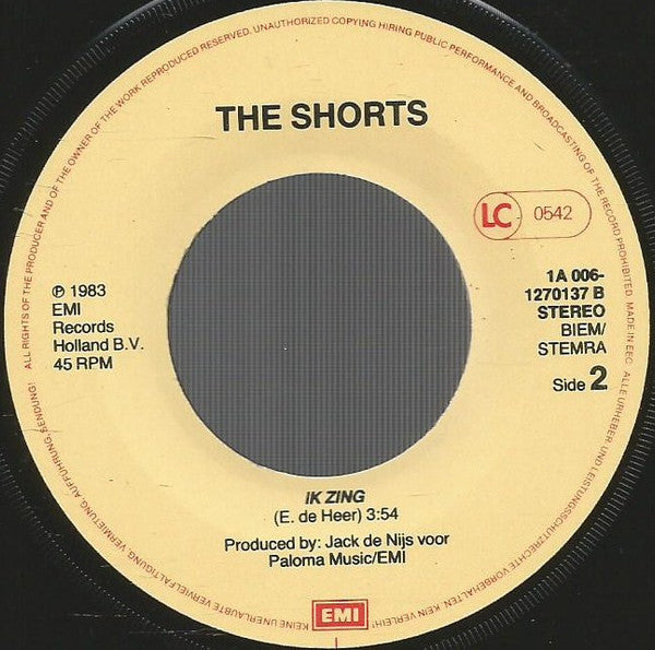 The Shorts : Je Suis, Tu Es / Ik Zing (7", Single)