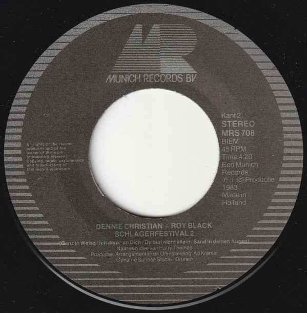 Dennie Christian & Roy Black : Schlagerfestival (7", Single)