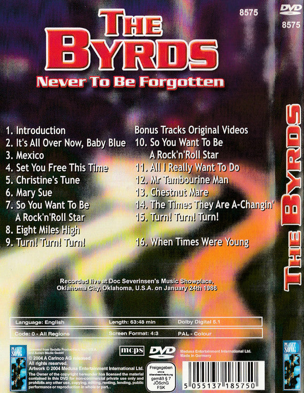 The Byrds : Never To Be Forgotten  (DVD-V, PAL)