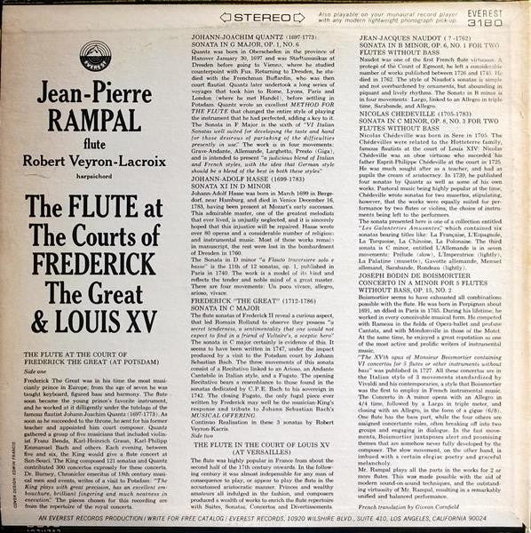 Jean-Pierre Rampal, Robert Veyron-Lacroix : The Flute At The Courts Of Frederick The Great & Louis XV (LP, Album)