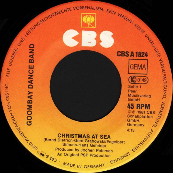 Goombay Dance Band : Christmas At Sea / Ave Maria No Morro (7", Single)