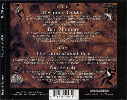 Bad Manners / Desmond Dekker / The Beat (2) / The Selecter : History Of Ska (2xCD, Comp)