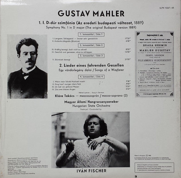 Gustav Mahler, Klára Takács, Hungarian State Orchestra, Ivan Fischer : Symphony №1 Budapest Version - Lieder Eines Fahrenden Gesellen (2xLP, Gat)