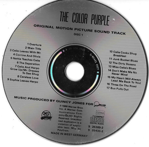 Quincy Jones : The Color Purple (Original Motion Picture Sound Track) (2xCD, Album)