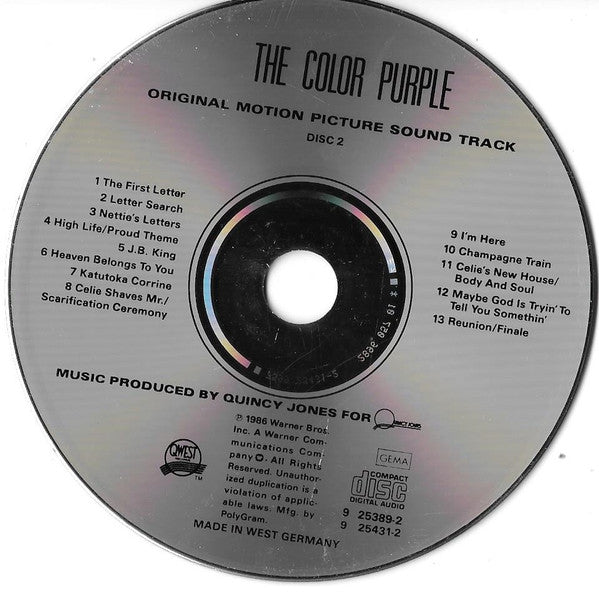 Quincy Jones : The Color Purple (Original Motion Picture Sound Track) (2xCD, Album)