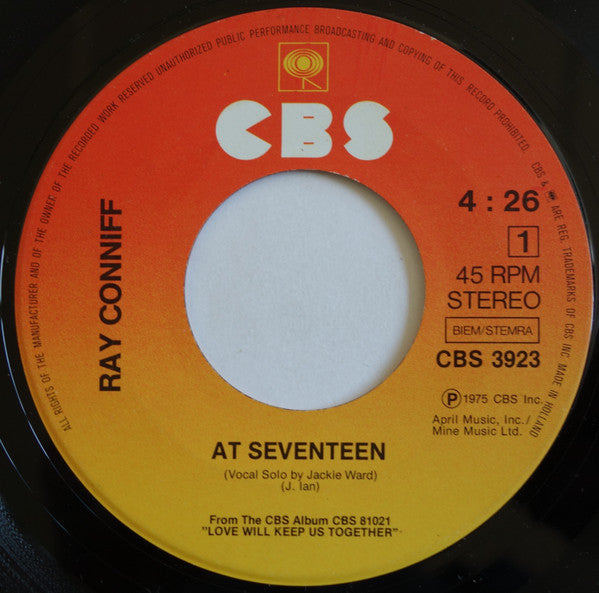 Ray Conniff : At Seventeen (7", Single)