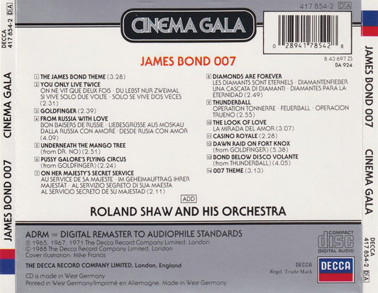 The Roland Shaw Orchestra : James Bond 007 (CD, Comp, RM)