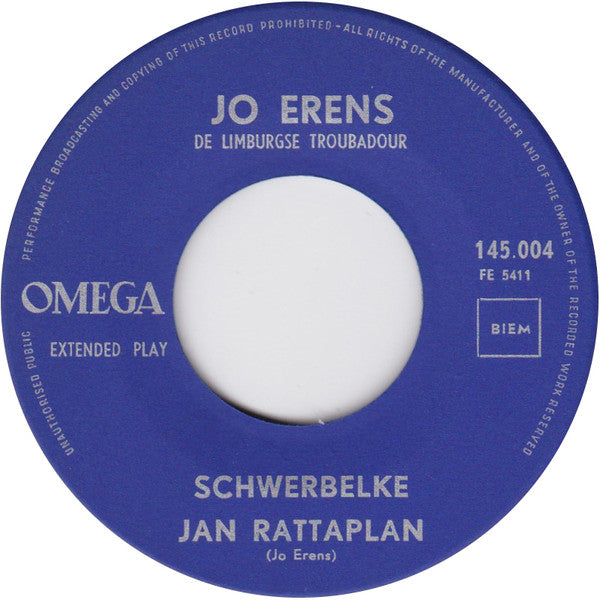 Jo Erens : Het Bankske In De Schaduw / Schwerbelke / Jan Rattaplan / Treeske (7", EP)