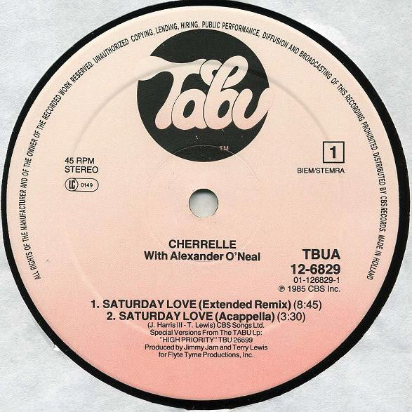 Cherrelle With Alexander O'Neal : Saturday Love (Extended Remix) (12", Maxi)