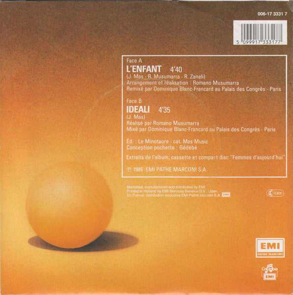 Jeanne Mas : L'Enfant (7", Single)