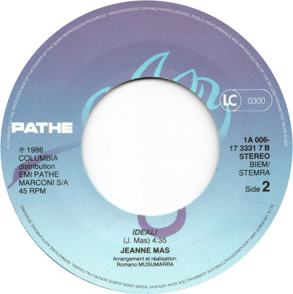 Jeanne Mas : L'Enfant (7", Single)