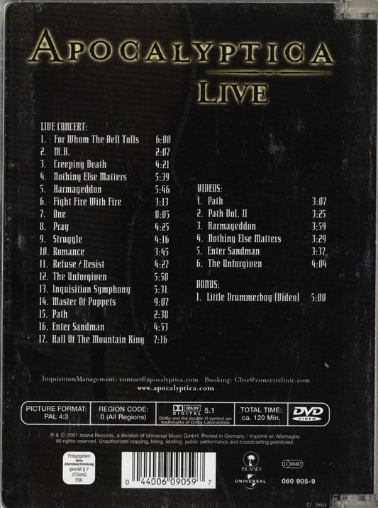 Apocalyptica : Live (DVD-V, Multichannel)