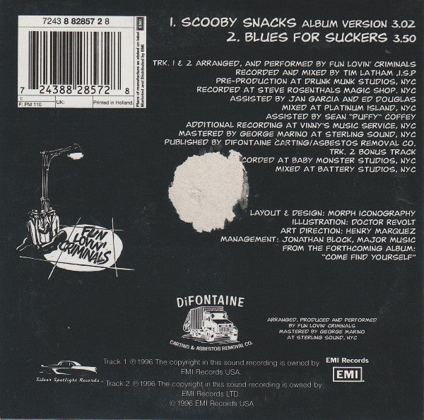 Fun Lovin' Criminals : Scooby Snacks (CD, Single, Car)