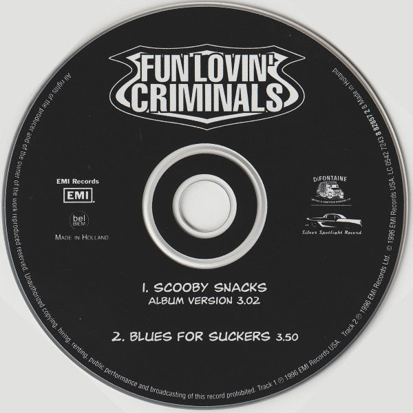 Fun Lovin' Criminals : Scooby Snacks (CD, Single, Car)