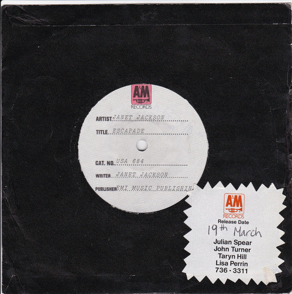 Janet Jackson : Escapade (7", TP)