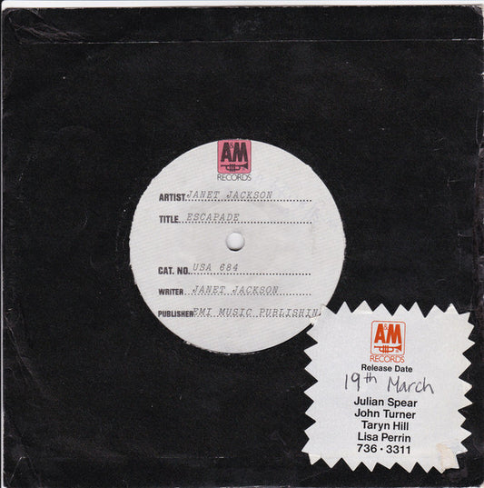 Janet Jackson : Escapade (7", TP)