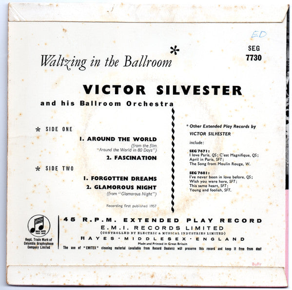 Victor Silvester And His Ballroom Orchestra : Waltzing In The Ballroom (7", EP)