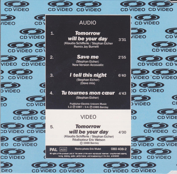 Stephan Eicher : Tomorrow Will Be Your Day (CDV, 5", Single, PAL)
