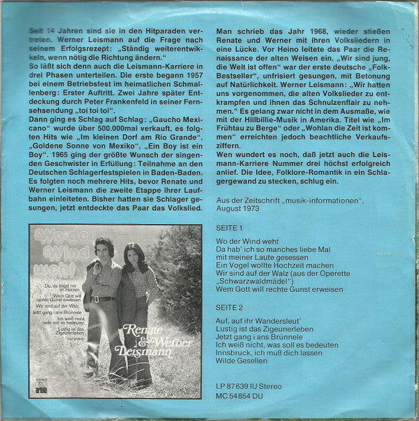 Renate Und Werner Leismann : Du Bist Die Rose Vom Wörthersee (7", Single)
