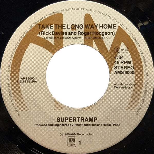 Supertramp : Take The Long Way Home [Live Version] (7", EP)