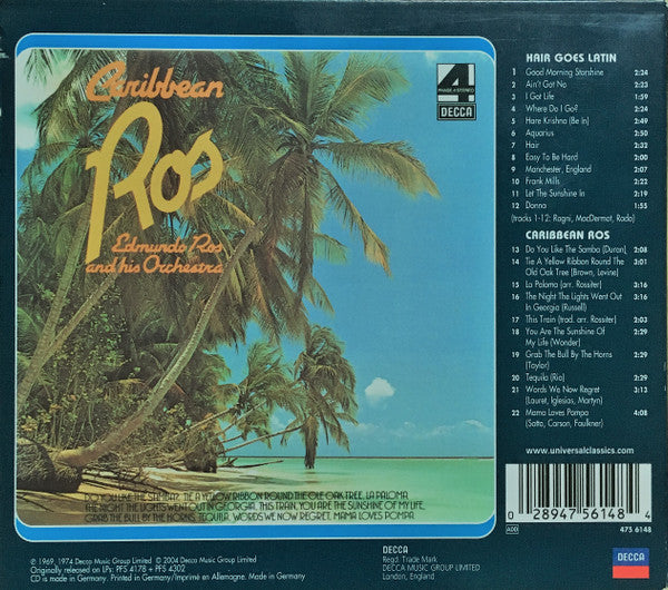 Edmundo Ros & His Orchestra : Hair Goes Latin / Caribbean Ros (CD, Comp)