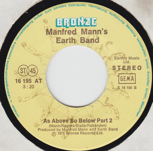 Manfred Mann's Earth Band : Spirits In The Night / As Above So Below (7")