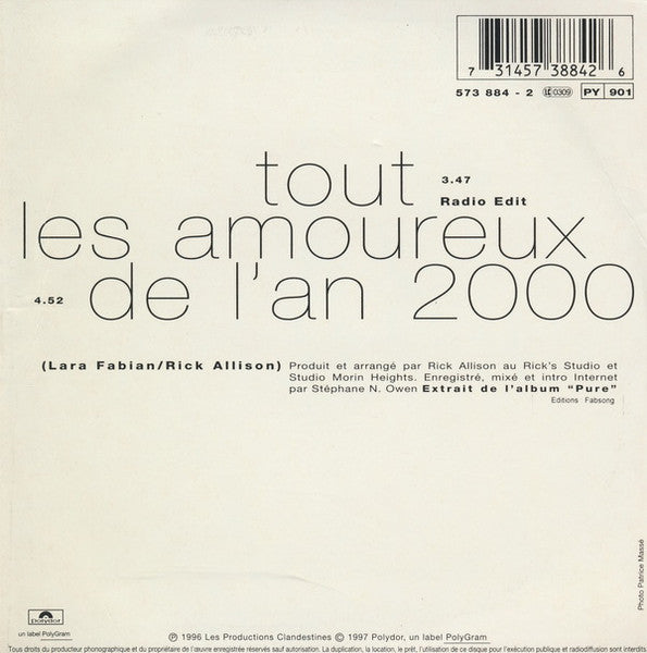 Lara Fabian : Tout (CD, Single, Car)