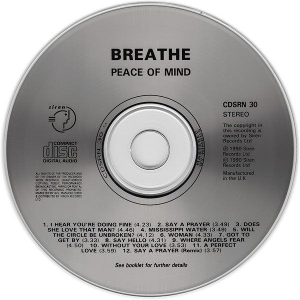 Breathe (3) : Peace Of Mind (CD, Album)