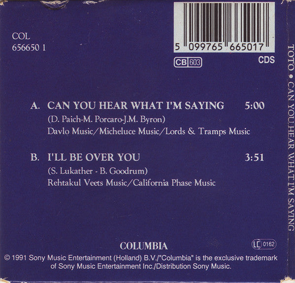 Toto : Can You Hear What I'm Saying (CD, Mini, Single)