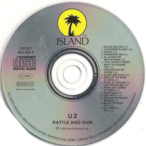 U2 : Rattle And Hum (CD, Album, RE)
