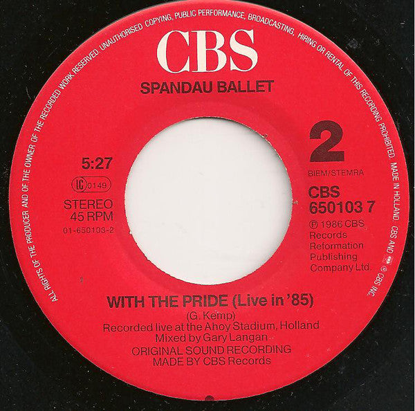 Spandau Ballet : Through The Barricades (7", Single)