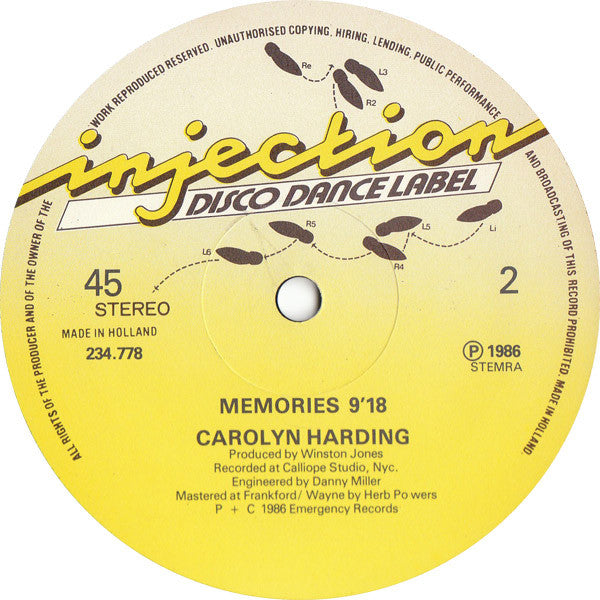 Carolyn Harding : Memories (12", Maxi)
